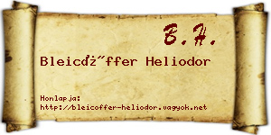 Bleicöffer Heliodor névjegykártya